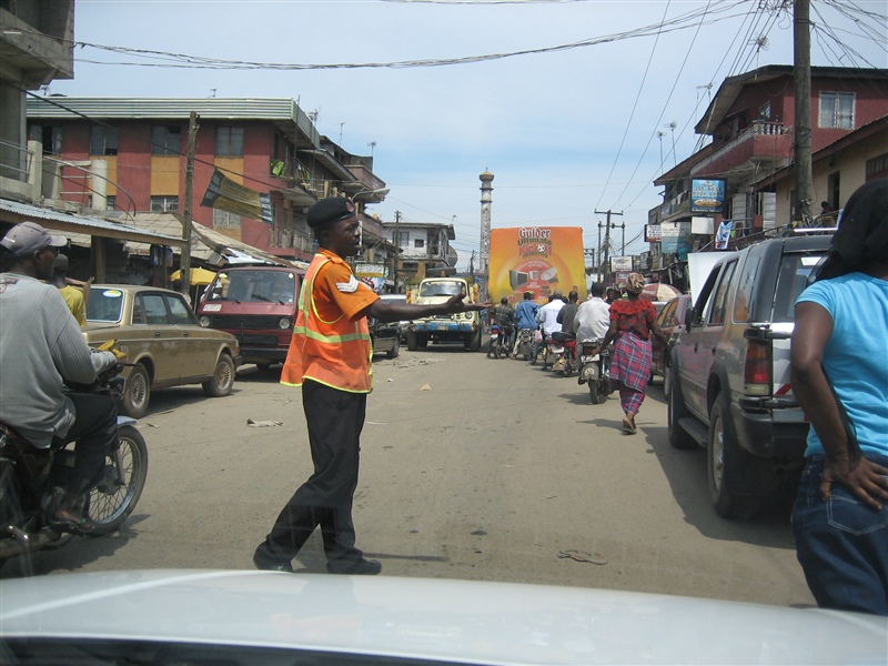 Verkehrsregelung in Lagos